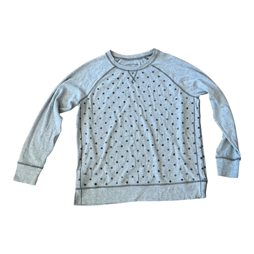 Eddie Bauer Women's Polka Dot Long Sleeve Pullover Sweater Size L